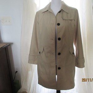 Land's End Women's Trench Coat, Khaki Tan, Lined, Size M
